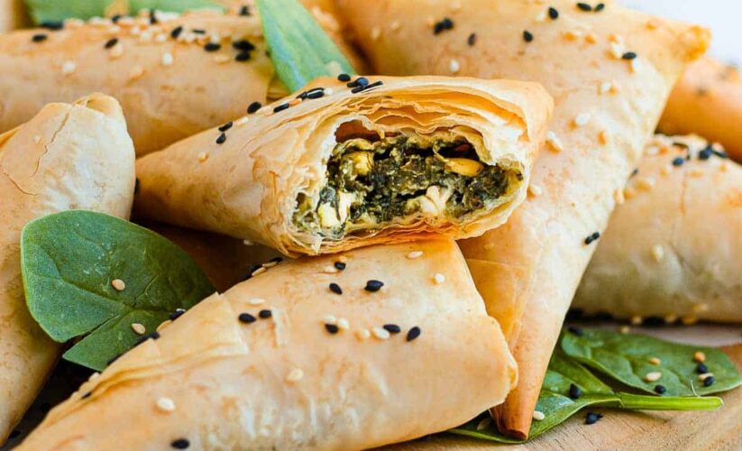 Crispy & Flavorful Vegan Spanakopita Triangles