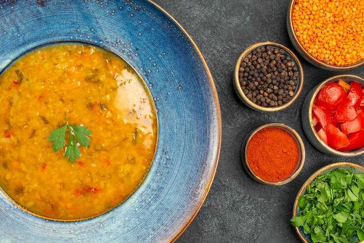 Spiced Lentil Soup With Onion and Carrot